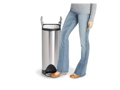 simplehuman® Butterfly Step Fingerprint-Proof Trash Can, 12 Gallons, Brushed Stainless Steel