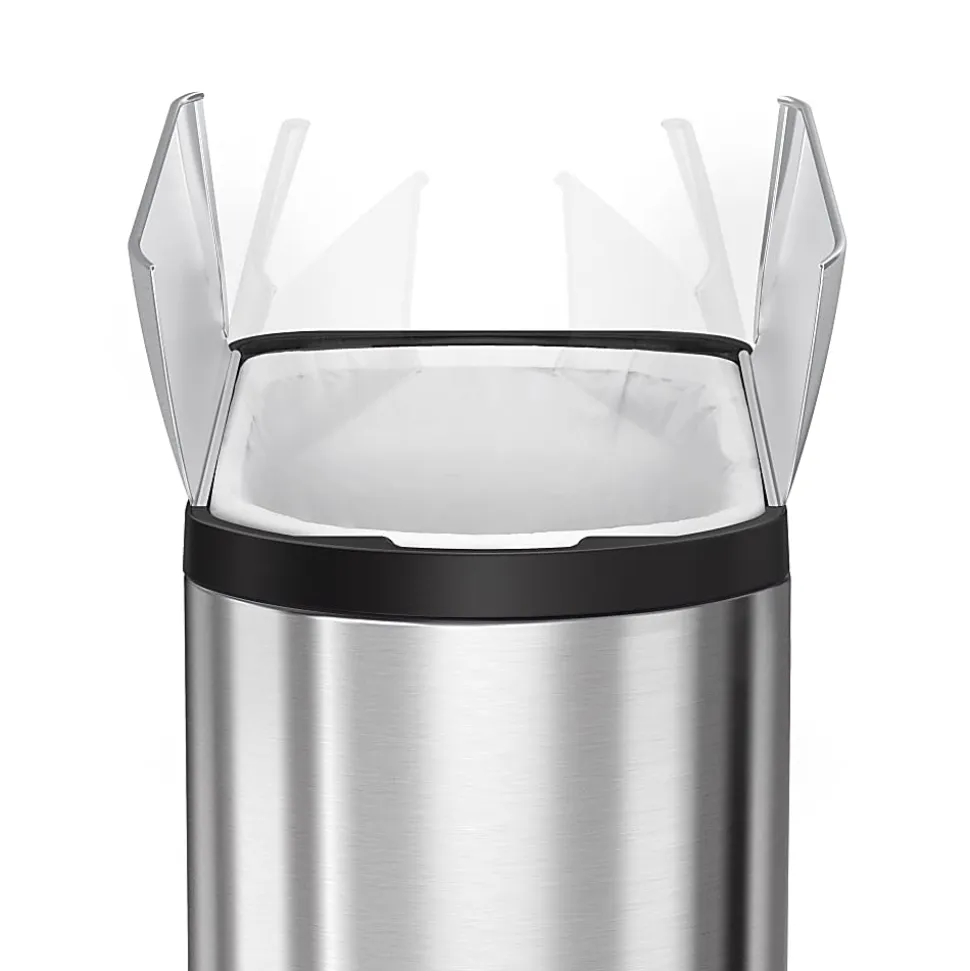 simplehuman® Butterfly Step Fingerprint-Proof Trash Can, 12 Gallons, Brushed Stainless Steel