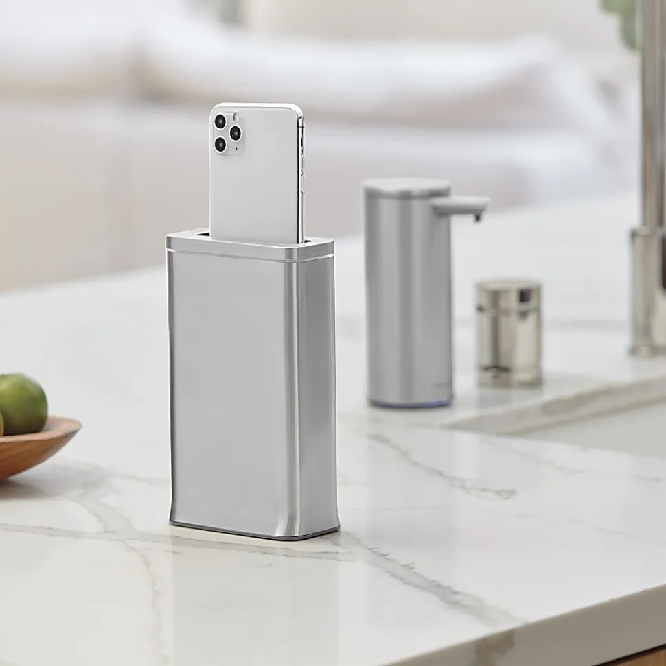simplehuman Cleanstation Phone Sanitizer With UV-C Light, 7-5/8”H x 4-1/2”W x 2”D, Brushed Stainless Steel