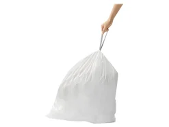 simplehuman Code Y Custom-Fit Liners, 30 Gallons, White, 0.3 mil, Pack Of 200