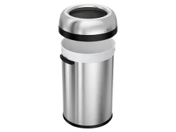simplehuman Commercial Open Top Trash Can, Bullet Round, 30 Gallons, 32.3