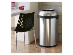 simplehuman Commercial Open Top Trash Can, Bullet Round, 21 Gallons, 30