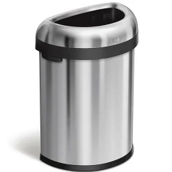 simplehuman Commercial Open Top Trash Can, Semi-Round, 21 Gallons, 30