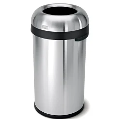 simplehuman Commercial Open Top Trash Can, Bullet Round, 16 Gallons, 29.8