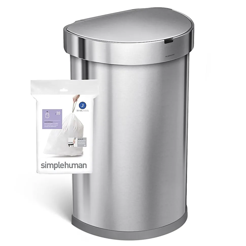 simplehuman® Custom Fit Can Liners, J, 0.3 mil, 30-40L/8-10G, White, Pack Of 240