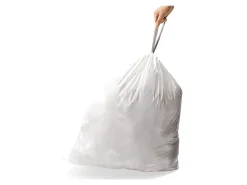 simplehuman Custom Fit Can Liners, Q, 0.3 mil, 13 To 17 Gallons, White, Pack Of 240 Liners