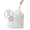 simplehuman® Custom Fit Can Liners, M, 45L/12G, White, 0.3 mil, Pack Of 240