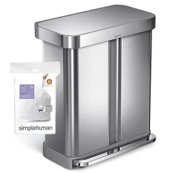 simplehuman® Custom Fit Can Liners, H, 0.3 mil, 30-35L/8-9G, White, Pack Of 240