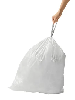 simplehuman Custom-Fit 1.18-mil Can Liners, Code N, 12-13 Gallons/45-40L, White, Bulk Pack Of 200