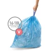 simplehuman Custom-Fit 0.3-mil Can Liners, 4.2 - 4.8 Gallons, Blue, Pack Of 240