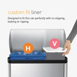 simplehuman Custom-Fit 0.3-mil Can Liners, 4.2 - 4.8 Gallons, Blue, Pack Of 240