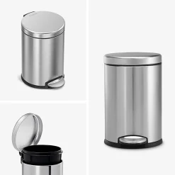 simplehuman Mini Round Step Trash Can, 1.2 Gallons, 12.1