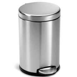 simplehuman Mini Round Step Trash Can, 1.2 Gallons, 12.1