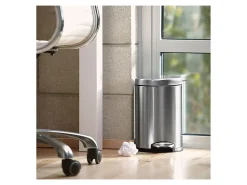 simplehuman Mini Round Step Trash Can, 1.2 Gallons, 12.1