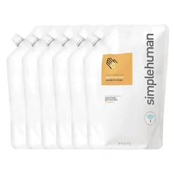 simplehuman Moisturizing Liquid Hand Soap, Mandarin Orange, 34 Oz, Carton Of 6 Pouches