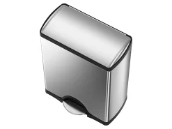 simplehuman® Rectangular Dual-Compartment Step Recycler Trash Can, 12.15 Gallons, Brushed Stainless Steel