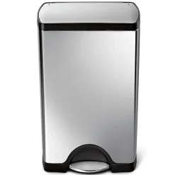 simplehuman® Rectangular Metal Step Trash Can, 10 Gallons, 25-3/4