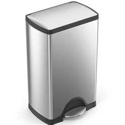 simplehuman® Rectangular Metal Step Trash Can, 10 Gallons, 25-3/4