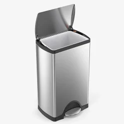 simplehuman® Rectangular Metal Step Trash Can, 10 Gallons, 25-3/4