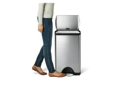 simplehuman® Rectangular Metal Step Trash Can, 10 Gallons, 25-3/4