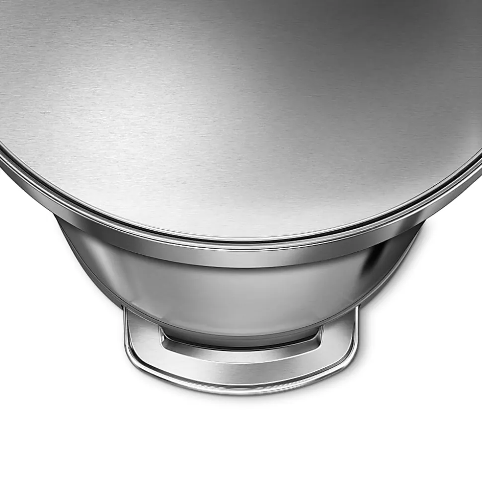 simplehuman Semi-Round Liner Rim Step Trash Can, 12 Gallons, Brushed Stainless Steel