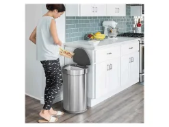 simplehuman® Semi-Round Sensor Stainless-Steel Trash Can With Liner Pocket, 12 Gallons, 25-1/4