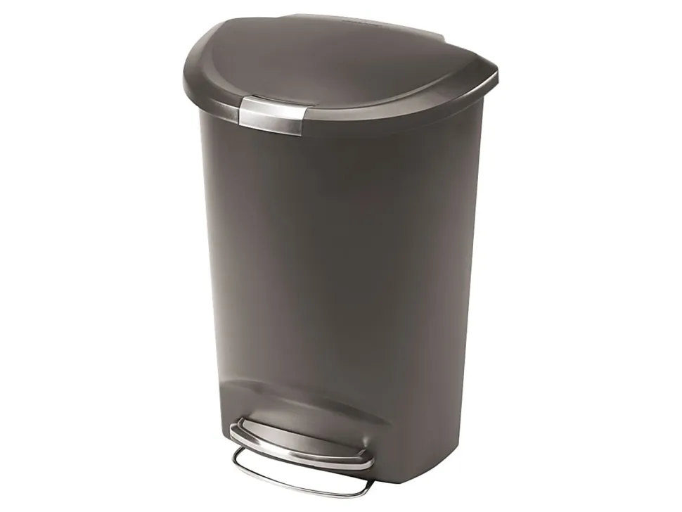 simplehuman Semi-Round Step Trash Can, 13 Gallons, Gray