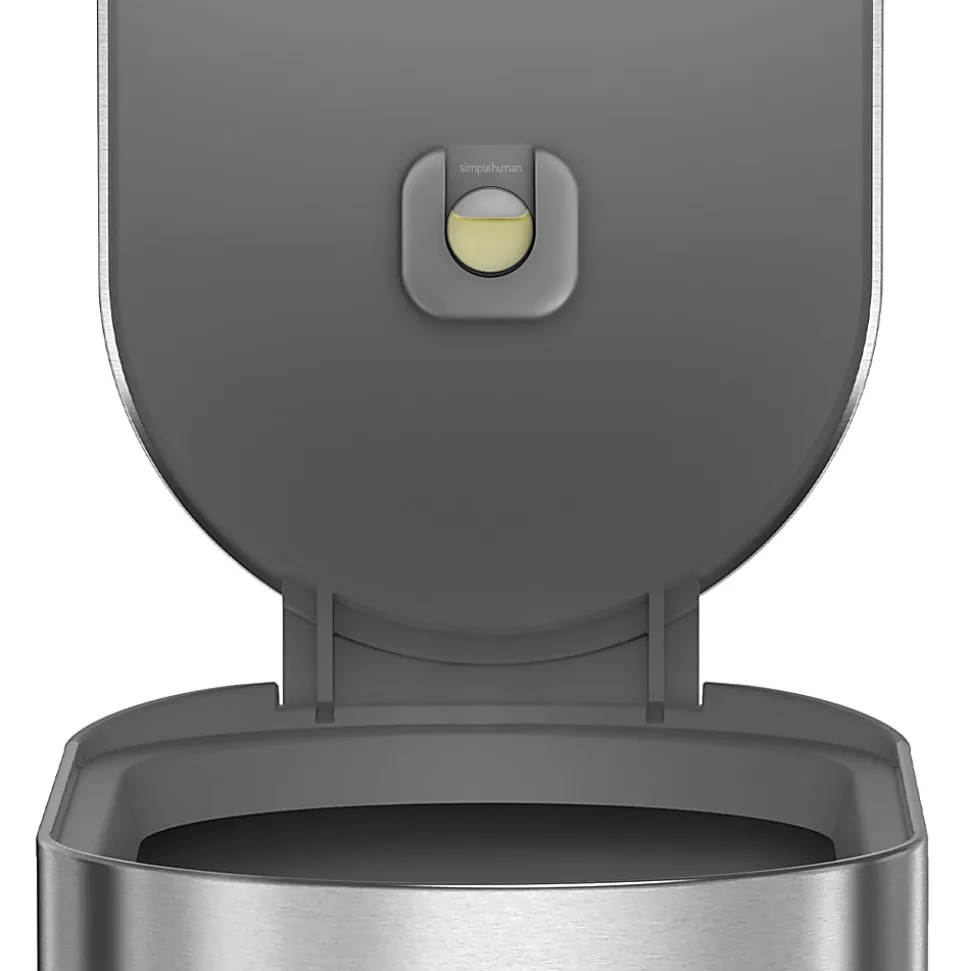simplehuman Slim Liner Rim Step Trash Can, 12 Gallons, Brushed Stainless Steel