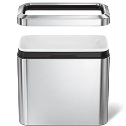 simplehuman Slim Open Top Mini Trash Can, 6.6 Gallons, 15.2
