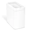 simplehuman Slim Open Top Mini Trash Can, 6.6 Gallons, 15.2"H x 8.7"W x 16.7"D, Rectangular, White Steel
