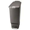 simplehuman Slim Plastic Step Trash Can, 10.57 Gallon, Gray