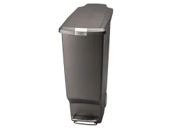 simplehuman Slim Plastic Step Trash Can, 10.57 Gallon, Gray