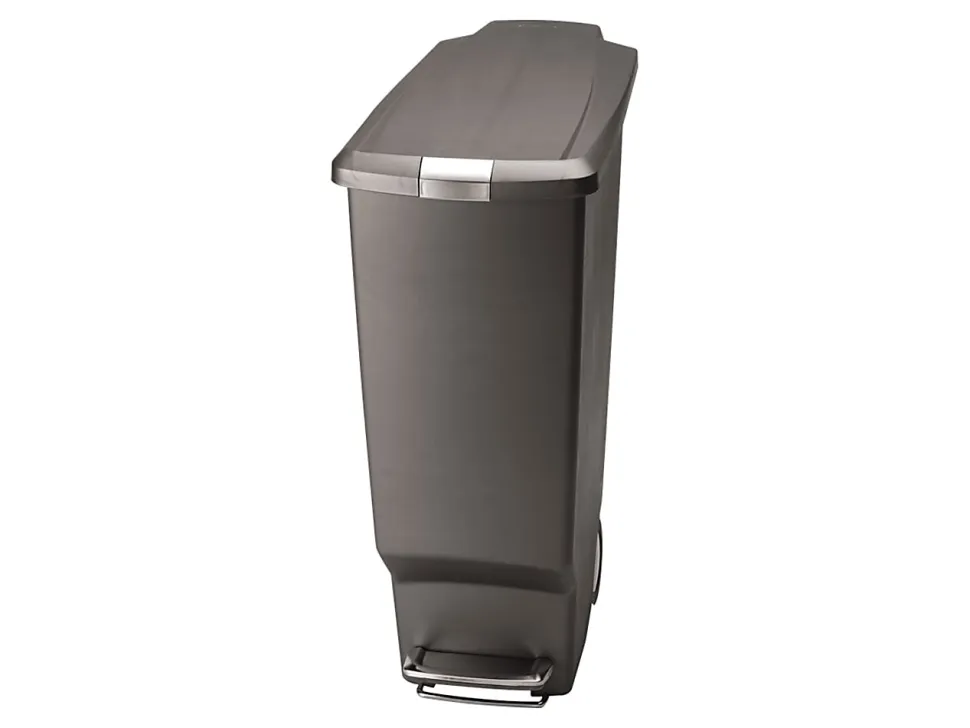 simplehuman Slim Plastic Step Trash Can, 10.57 Gallon, Gray
