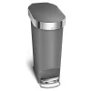 simplehuman Slim Plastic Step Trash Can, 10.5 Gallon, Gray