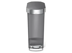 simplehuman Slim Plastic Step Trash Can, 10.5 Gallon, Gray