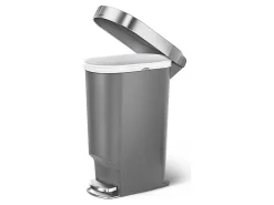 simplehuman Slim Plastic Step Trash Can, 10.5 Gallon, Gray
