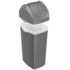 simplehuman® Square Swing-Lid Plastic Trash Can, 15 Gallons, 32-4/5"H x 13-1/2"W x 16-7/10"D, Gray