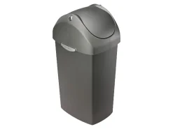simplehuman® Square Swing-Lid Plastic Trash Can, 15 Gallons, 32-4/5