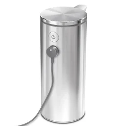 simplehuman Touch-Free Rechargeable Sensor Liquid Soap and Hand Sanitizer Dispenser, 9 Oz, Brushed