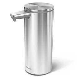simplehuman Touch-Free Rechargeable Sensor Liquid Soap and Hand Sanitizer Dispenser, 9 Oz, Brushed