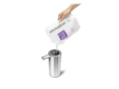simplehuman Touch-Free Rechargeable Sensor Liquid Soap and Hand Sanitizer Dispenser, 9 Oz, Brushed