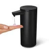 simplehuman Touch-Free Rechargeable Sensor Liquid Soap And Hand Sanitizer Dispenser, 9 Oz, Matte Black