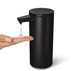 simplehuman Touch-Free Rechargeable Sensor Liquid Soap And Hand Sanitizer Dispenser, 9 Oz, Matte Black