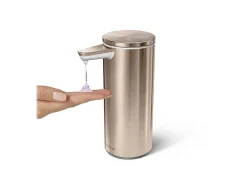 simplehuman Touch-Free Rechargeable Sensor Liquid Soap and Hand Sanitizer Dispenser, 9 Oz, Rose Gold