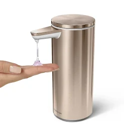simplehuman Touch-Free Rechargeable Sensor Liquid Soap and Hand Sanitizer Dispenser, 9 Oz, Rose Gold