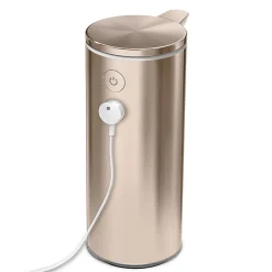 simplehuman Touch-Free Rechargeable Sensor Liquid Soap and Hand Sanitizer Dispenser, 9 Oz, Rose Gold