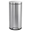 Simplehuman - Trash can - round - flip lid - 7.9 gal - foot pedal - stainless steel - stainless steel