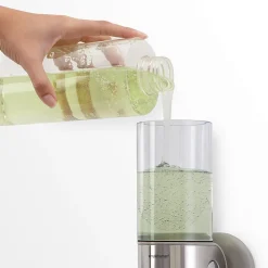 simplehuman Wall Mount Soap Pump, Triple, 3x15 fl.oz. Shampoo and Soap Dispensers, Stainless Steel