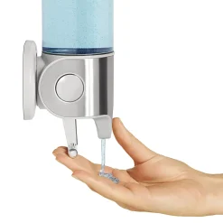 simplehuman Wall Mount Soap Pump, Triple, 3x15 fl.oz. Shampoo and Soap Dispensers, Stainless Steel