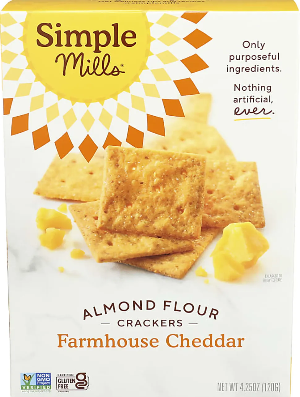 Simple Mills Almond Flour Crackers, Farmhouse Cheddar, 4.25 Oz, Total Qty 6